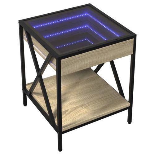 Table basse avec LED Infinity chêne sonoma 40x40x49 cm - Photo n°3; ?>