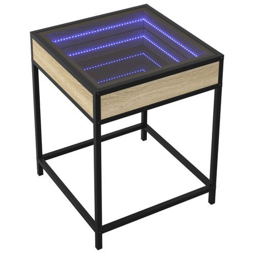 Table basse avec LED Infinity chêne sonoma 40x40x51 cm - Photo n°3; ?>