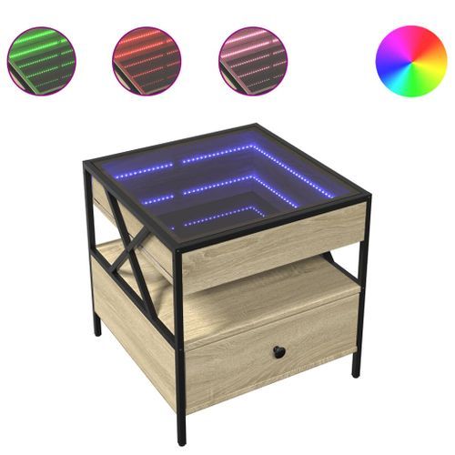 Table basse avec LED Infinity chêne sonoma 50x50x51 cm - Photo n°2; ?>