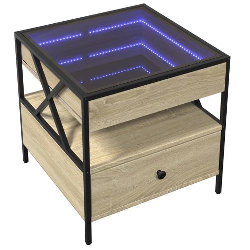 Table basse avec LED Infinity chêne sonoma 50x50x51 cm - Photo n°3; ?>