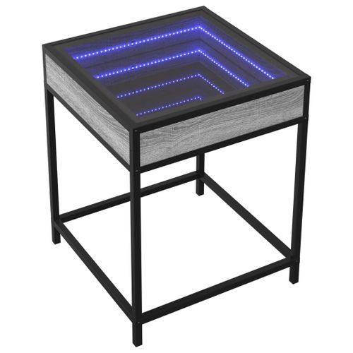 Table basse avec LED Infinity sonoma gris 40x40x51 cm - Photo n°3; ?>