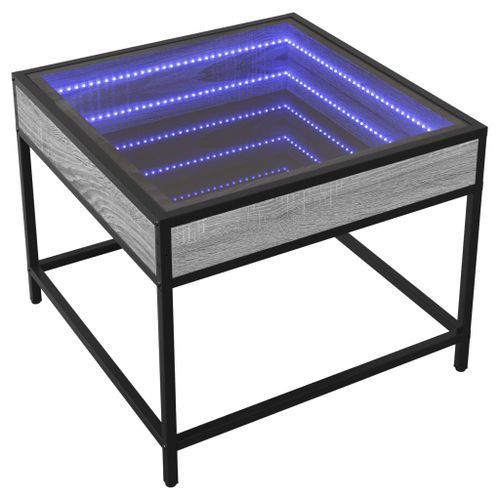 Table basse avec LED Infinity sonoma gris 50x50x41 cm - Photo n°3; ?>