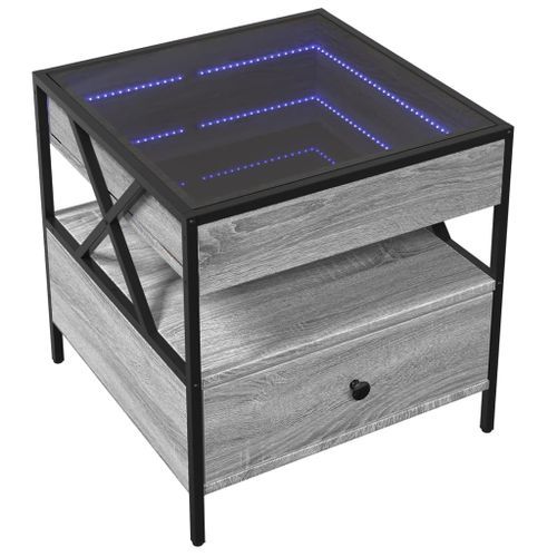 Table basse avec LED Infinity sonoma gris 50x50x51 cm - Photo n°3; ?>