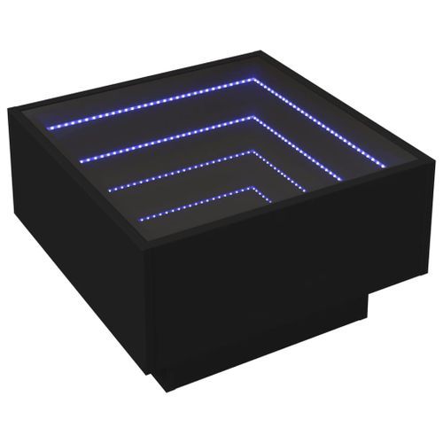 Table basse avec LED noir 50x50x30 cm bois d'ingénierie - Photo n°3; ?>