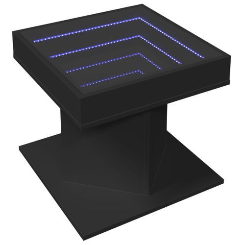 Table basse avec LED noir 50x50x45 cm bois d'ingénierie - Photo n°3; ?>