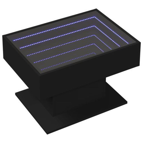 Table basse avec LED noir 70x50x45 cm bois d'ingénierie - Photo n°3; ?>