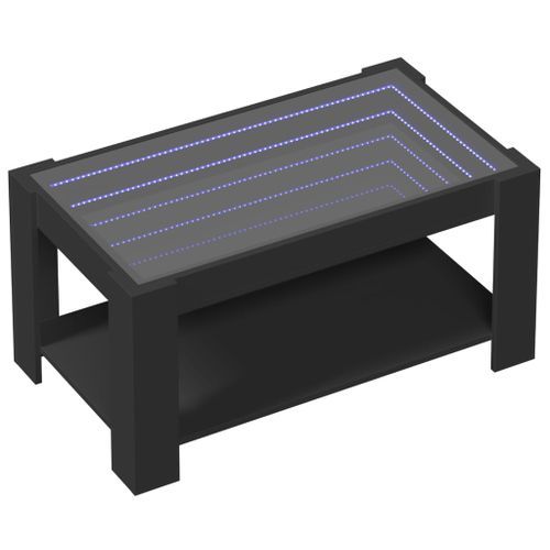 Table basse avec LED noir 93x53x45 cm bois d'ingénierie - Photo n°3; ?>