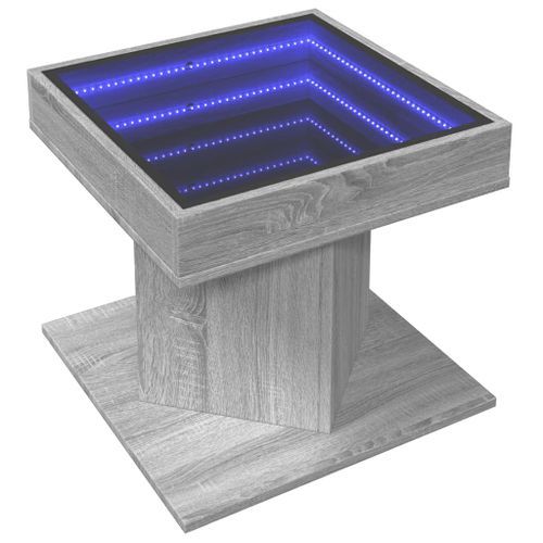 Table basse avec LED sonoma gris 50x50x45 cm bois d'ingénierie - Photo n°3; ?>