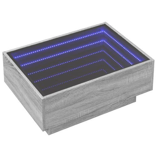 Table basse avec LED sonoma gris 70x50x30 cm bois d'ingénierie - Photo n°3; ?>