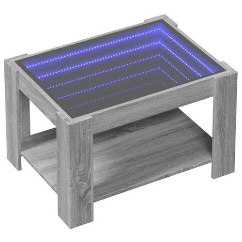 Table basse avec LED sonoma gris 73x53x45 cm bois d'ingénierie - Photo n°3; ?>