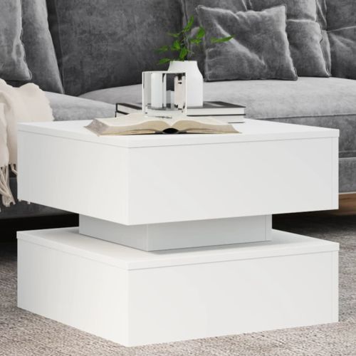 Table basse avec lumières LED blanc 50x50x40 cm - Photo n°2; ?>