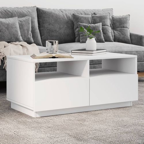 Table basse avec lumières LED blanc 90x49x40 cm - Photo n°2; ?>