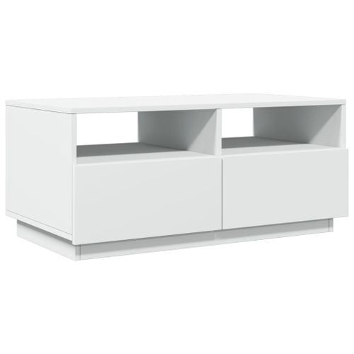 Table basse avec lumières LED blanc 90x49x40 cm - Photo n°3; ?>