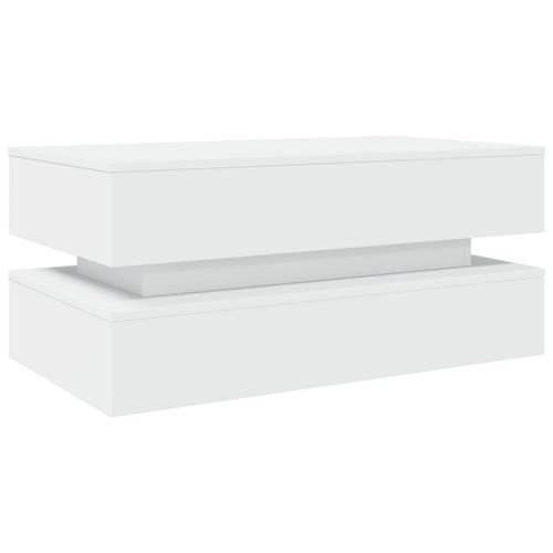 Table basse avec lumières LED blanc 90x50x40 cm - Photo n°3; ?>