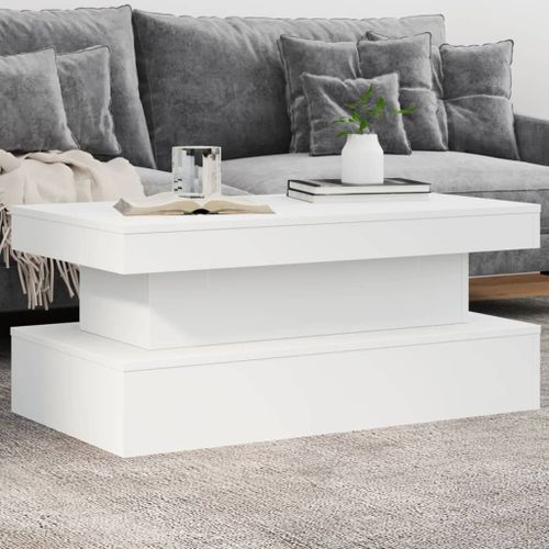 Table basse avec lumières LED blanc 90x50x40 cm - Photo n°2; ?>