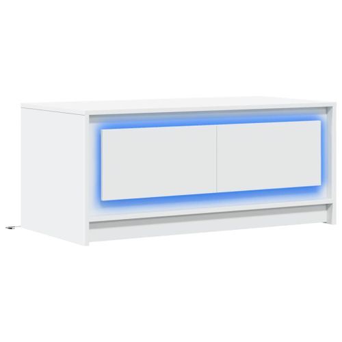 Table basse avec lumières LED blanc bois d'ingénierie - Photo n°3; ?>