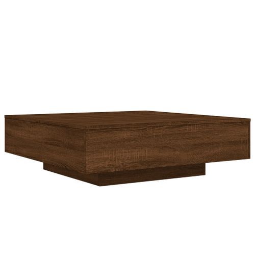 Table basse avec lumières LED chêne marron 100x100x31 cm - Photo n°3; ?>