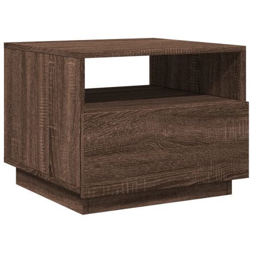 Table basse avec lumières LED chêne marron 50x49x40 cm - Photo n°3; ?>