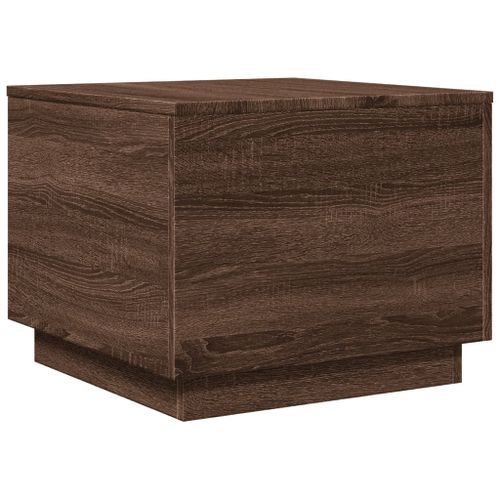 Table basse avec lumières LED chêne marron 50x50x40 cm - Photo n°3; ?>