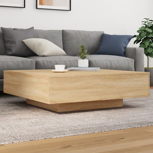 Table basse avec lumières LED chêne sonoma 100x100x31 cm - Photo n°3; ?>