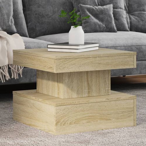 Table basse avec lumières LED chêne sonoma 50x50x40 cm - Photo n°2; ?>