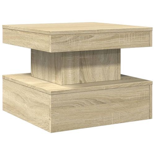 Table basse avec lumières LED chêne sonoma 50x50x40 cm - Photo n°3; ?>