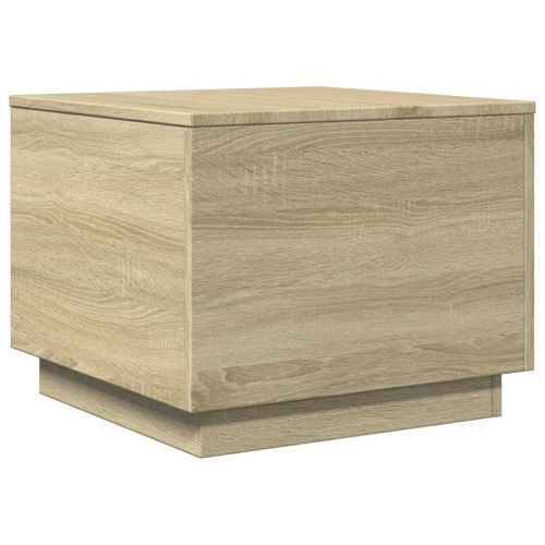 Table basse avec lumières LED chêne sonoma 50x50x40 cm - Photo n°3; ?>