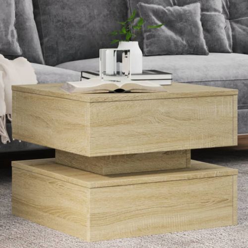 Table basse avec lumières LED chêne sonoma 50x50x40 cm - Photo n°2; ?>