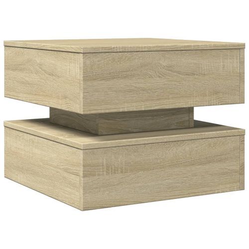 Table basse avec lumières LED chêne sonoma 50x50x40 cm - Photo n°3; ?>