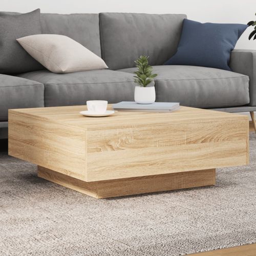 Table basse avec lumières LED chêne sonoma 80x80x31 cm - Photo n°2; ?>