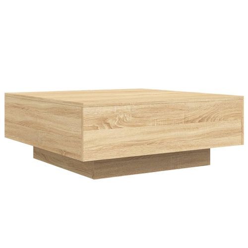 Table basse avec lumières LED chêne sonoma 80x80x31 cm - Photo n°3; ?>