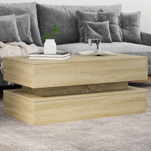 Table basse avec lumières LED chêne sonoma 90x50x40 cm - Photo n°2; ?>