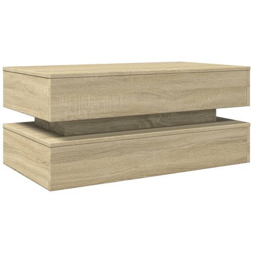 Table basse avec lumières LED chêne sonoma 90x50x40 cm - Photo n°3; ?>