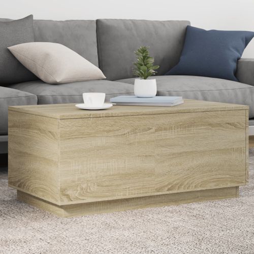 Table basse avec lumières LED chêne sonoma 90x50x40 cm - Photo n°2; ?>