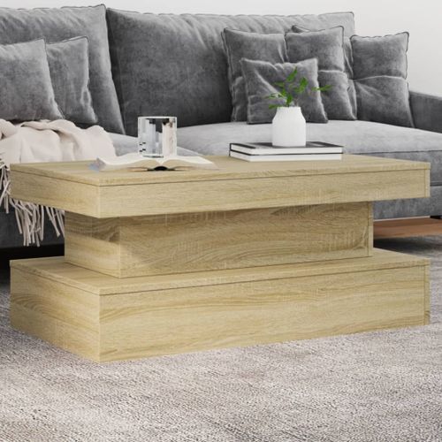 Table basse avec lumières LED chêne sonoma 90x50x40 cm - Photo n°2; ?>