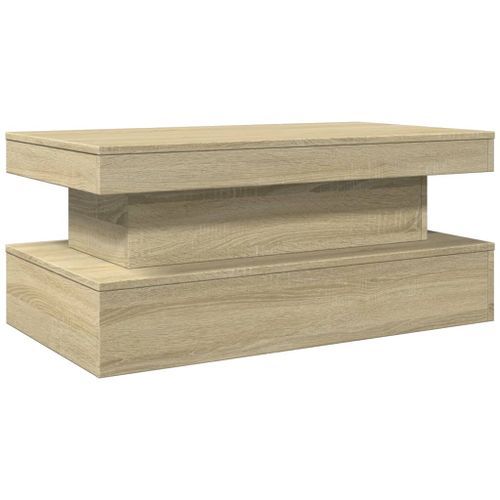 Table basse avec lumières LED chêne sonoma 90x50x40 cm - Photo n°3; ?>