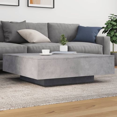 Table basse avec lumières LED gris béton 100x100x31 cm - Photo n°3; ?>