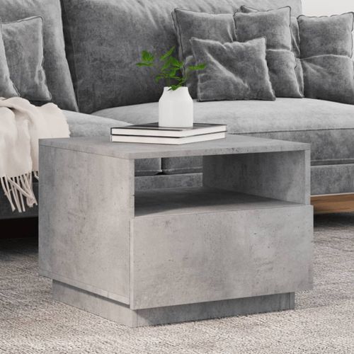 Table basse avec lumières LED gris béton 50x49x40 cm - Photo n°2; ?>