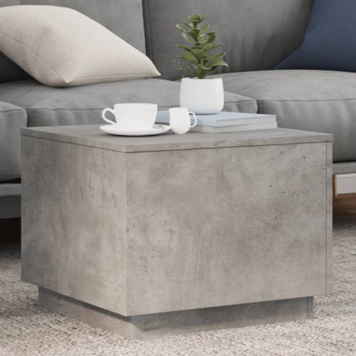 Table basse avec lumières LED gris béton 50x50x40 cm - Photo n°2; ?>