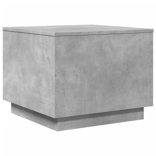 Table basse avec lumières LED gris béton 50x50x40 cm - Photo n°3; ?>