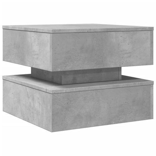 Table basse avec lumières LED gris béton 50x50x40 cm - Photo n°3; ?>