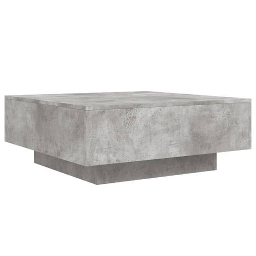 Table basse avec lumières LED gris béton 80x80x31 cm - Photo n°3; ?>