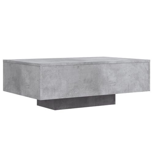 Table basse avec lumières LED gris béton 85x55x31 cm - Photo n°3; ?>