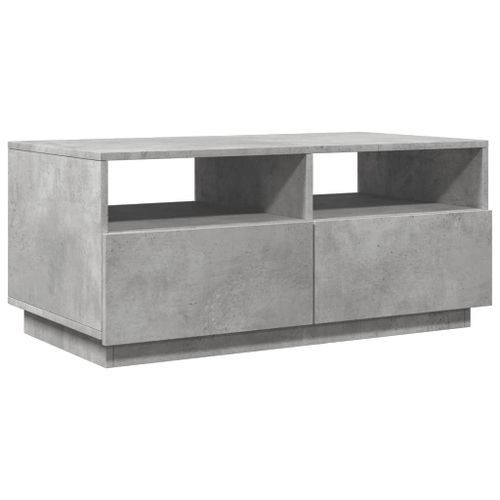 Table basse avec lumières LED gris béton 90x49x40 cm - Photo n°3; ?>