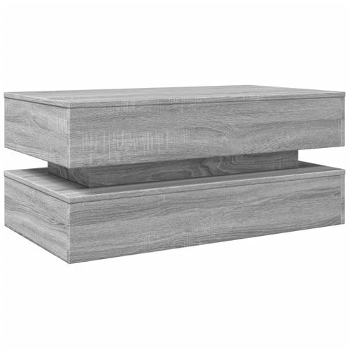 Table basse avec lumières LED gris sonoma 90x50x40 cm - Photo n°3; ?>