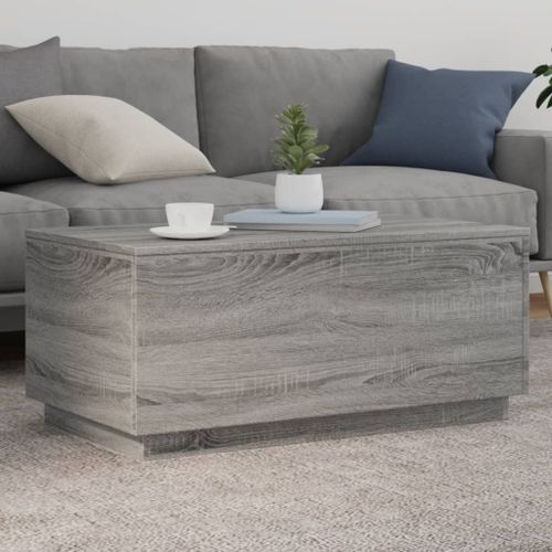 Table basse avec lumières LED gris sonoma 90x50x40 cm - Photo n°2; ?>