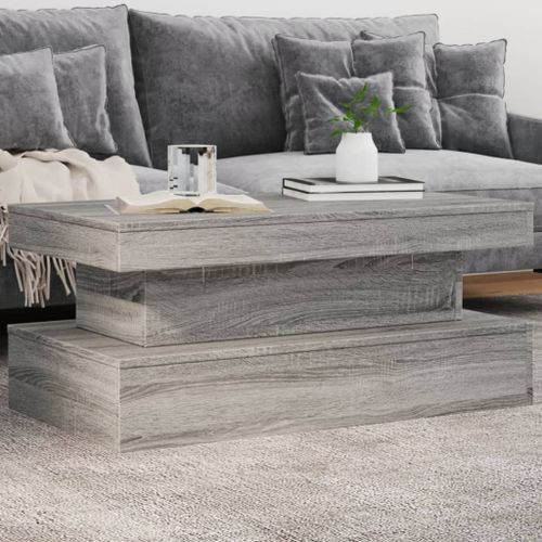 Table basse avec lumières LED gris sonoma 90x50x40 cm - Photo n°2; ?>