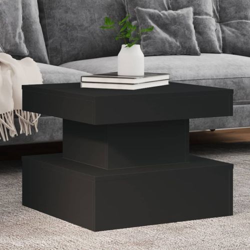 Table basse avec lumières LED noir 50x50x40 cm - Photo n°2; ?>