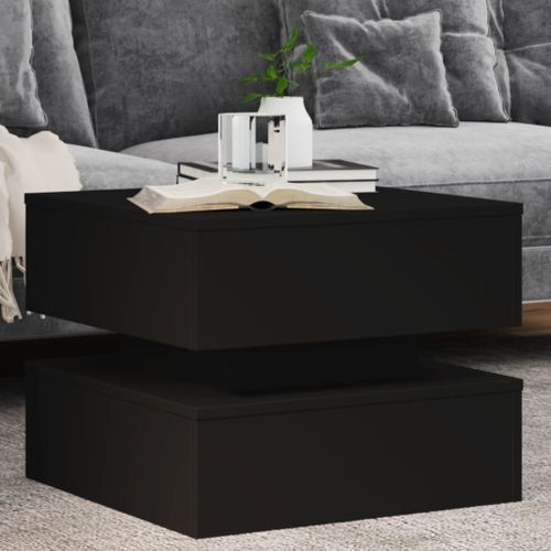 Table basse avec lumières LED noir 50x50x40 cm - Photo n°2; ?>