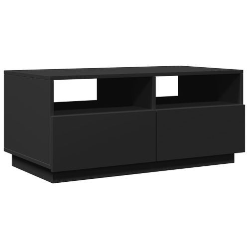 Table basse avec lumières LED noir 90x49x40 cm - Photo n°3; ?>